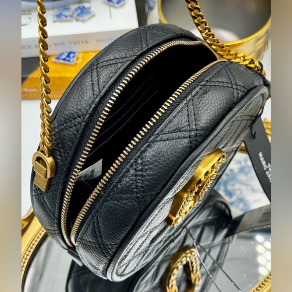 🆕 THE MARC JACOBS 🧿 NWT The Status Round Crossbody, Black - Picture 7 of 15